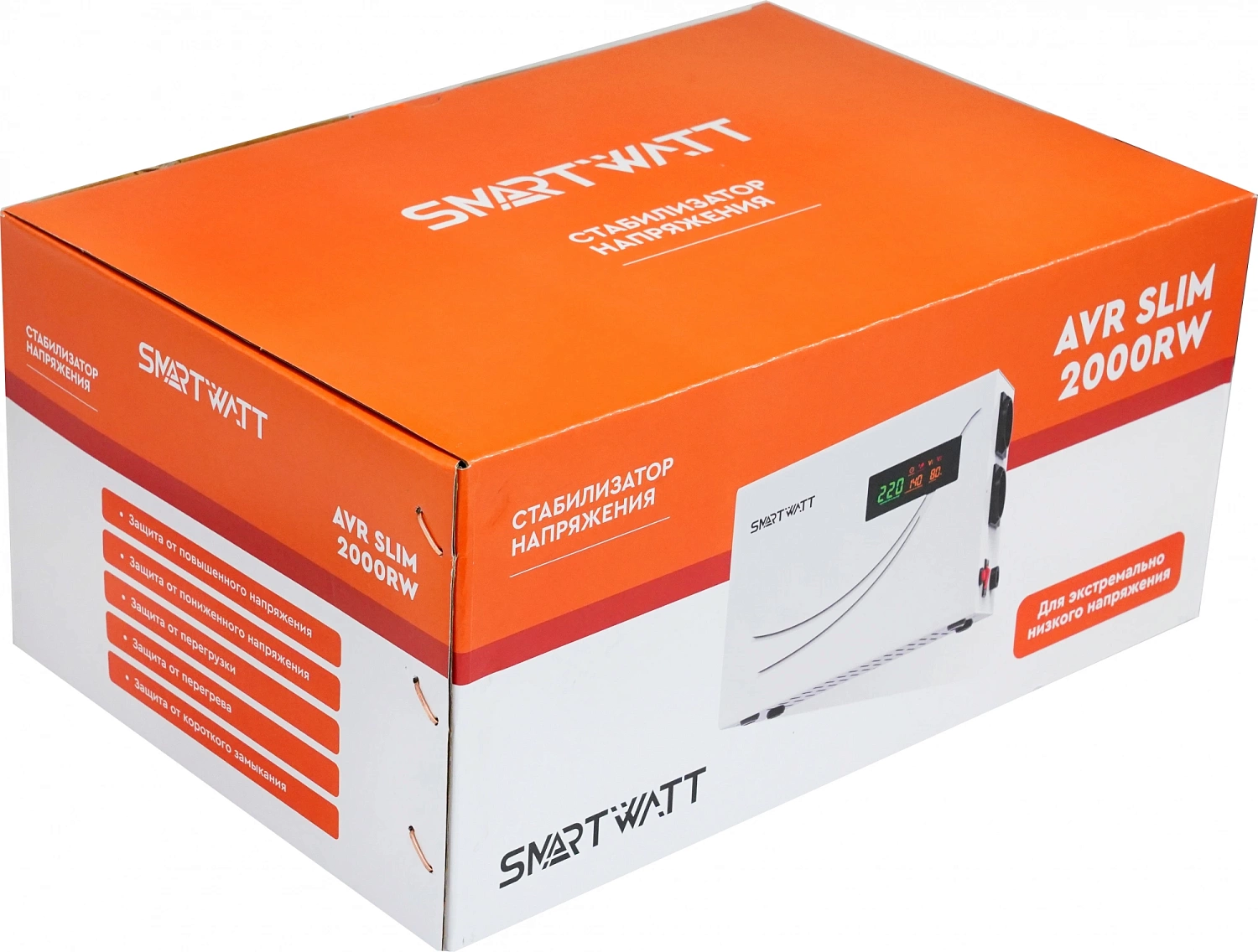 Стабилизатор напряжения Smartwatt AVR Slim 2000RW 2000ВА белый