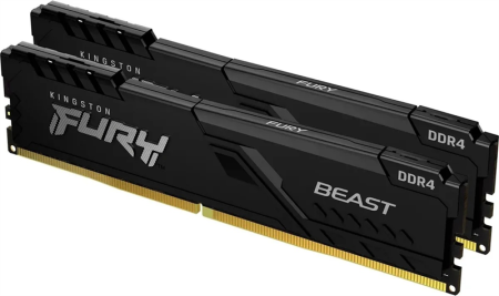 Память DDR4 2x8Gb 3200MHz Kingston KF432C16BBK2/16 Fury Beast Black RTL Gaming PC4-25600 CL16 DIMM 288-pin 1.35В kit dual rank с радиатором Ret