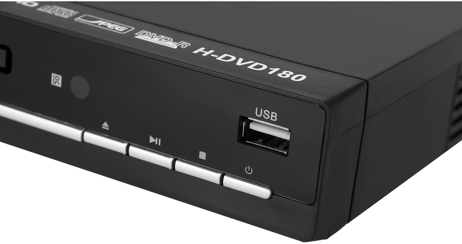 Плеер DVD Hyundai H-DVD180 черный ПДУ