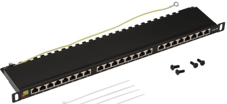 Патч-панель Патч-панель LANMASTER компактная 24 порта, STP, кат. 5E, 0.5U