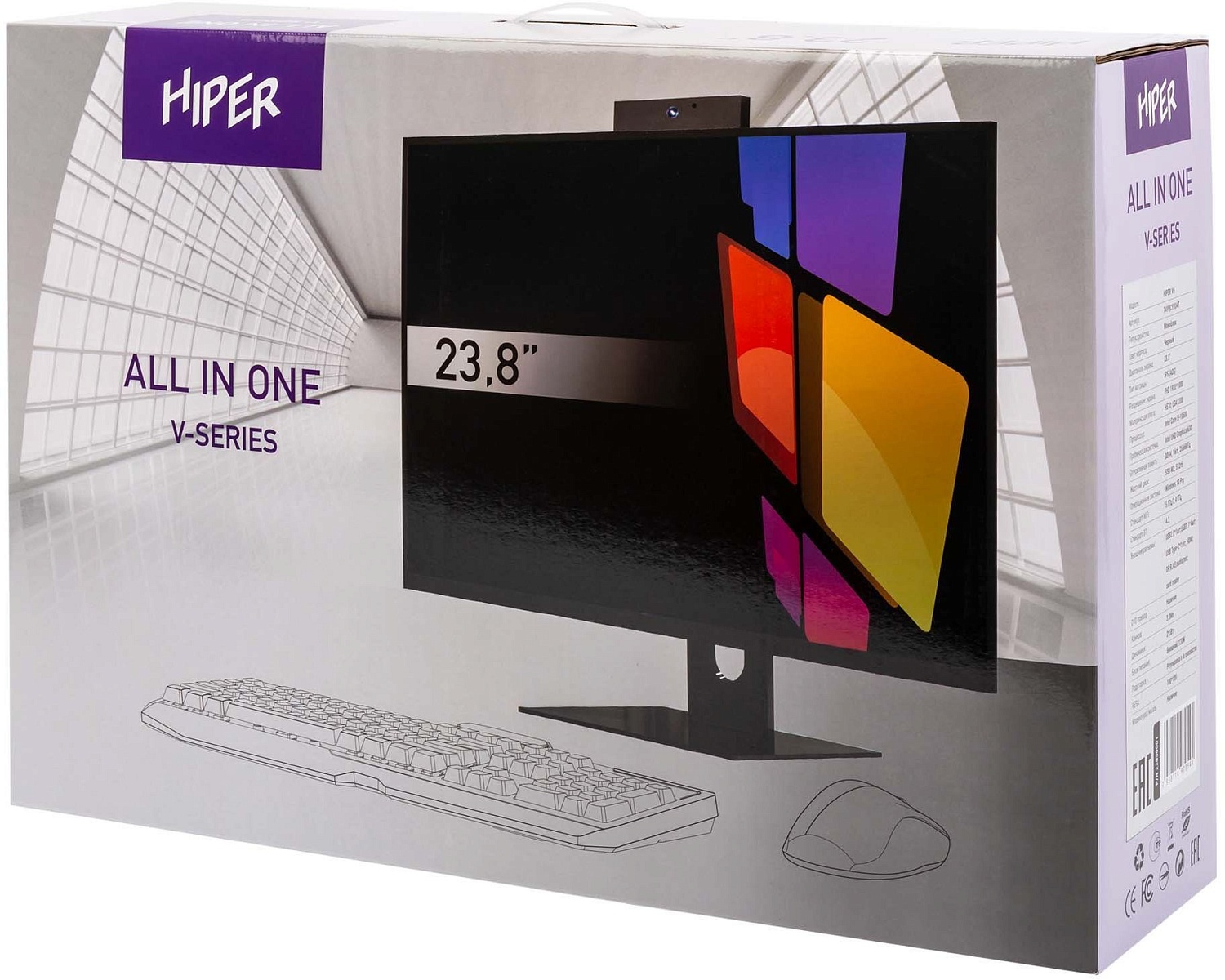 Моноблок Hiper V2 23.8" Full HD i7 9700 (3) 8Gb SSD512Gb UHDG 630 noOS GbitEth WiFi BT 120W Cam черный 1920x1080