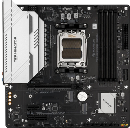 Материнская плата MAXSUN MS-Terminator B650M, AM5, B650, 4*DDR5, 4*SATA 3.0, 2*M.2, USB 3.2, USB 2.0, Type-C, 1*PCIE 16, 1*PCIE 4, 1*PCIE 1, HDMI+DP, mATX