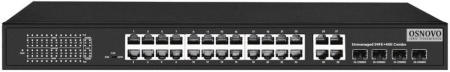 Коммутатор Osnovo SW-62422(400W) 26x100Mb 24PoE+ 400W неуправляемый