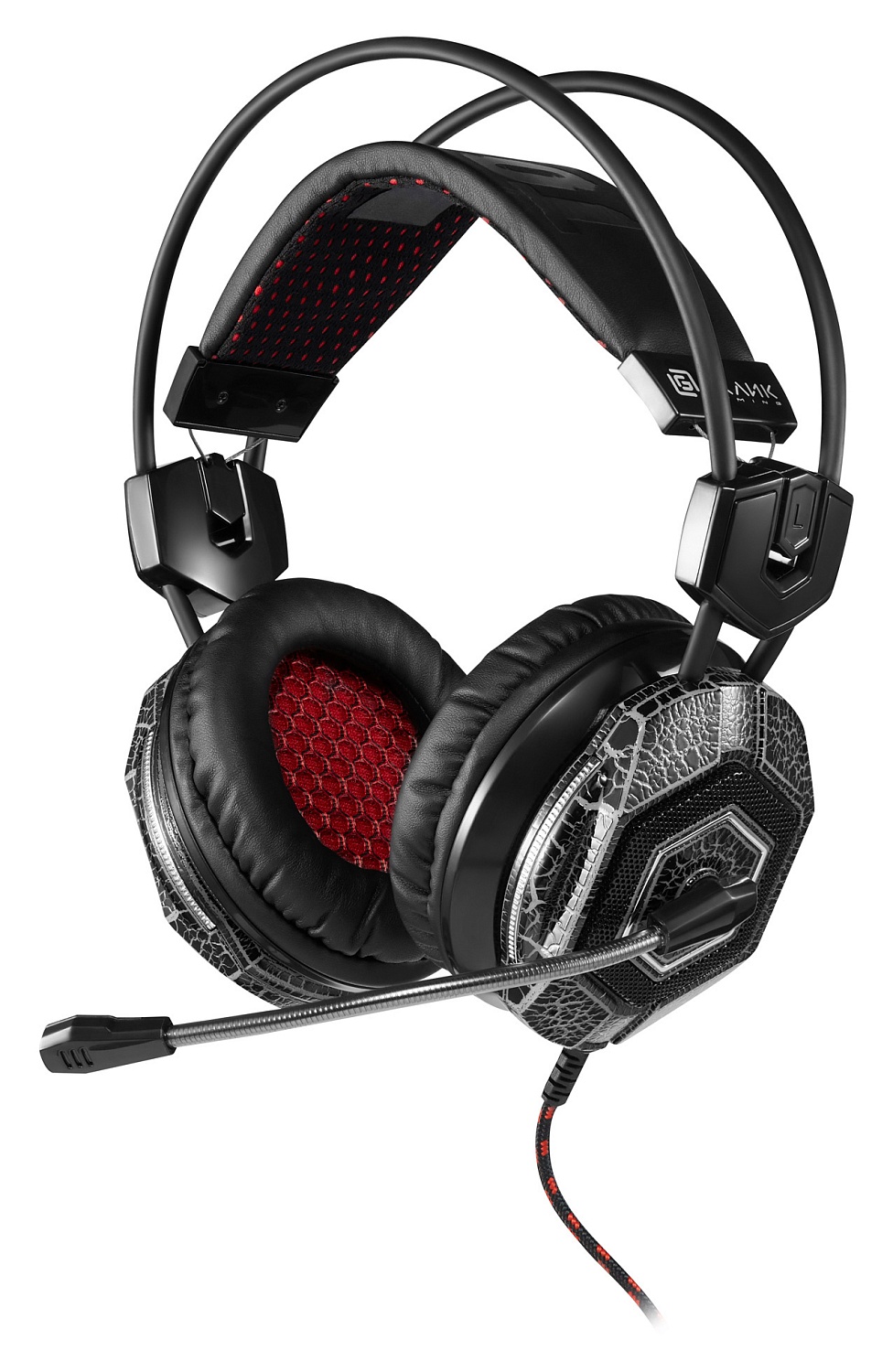 Наушники с микрофоном Оклик HS-L500G TOXIC черный 2.2м мониторные оголовье (472656)