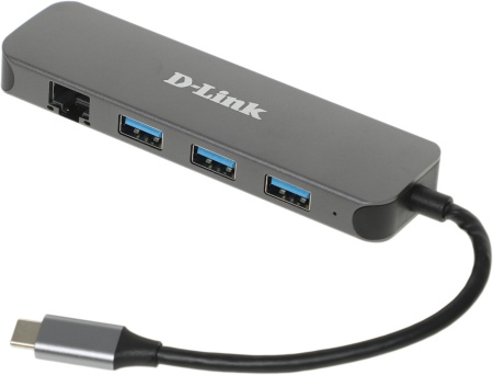 Концетратор usb D-Link USB-C Docking Station, 3xUSB 3.0 + USB-C/PD3.0 + Gigabit Ethernet