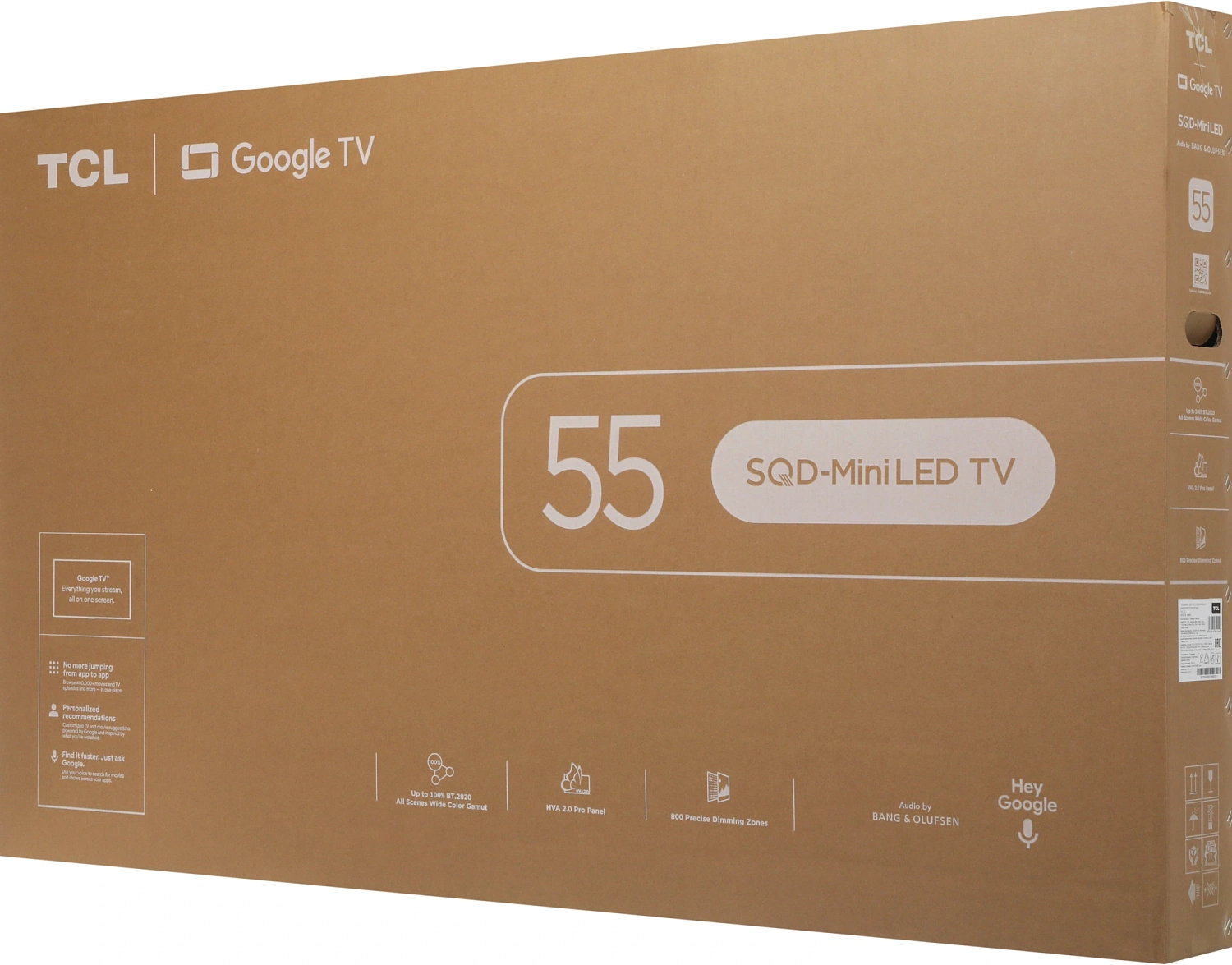 Телевизор LED TCL 55" 55C7L SQD-Mini LED Frameless черный 4K Ultra HD 144Hz DVB-T DVB-T2 DVB-C DVB-S DVB-S2 USB WiFi Smart TV