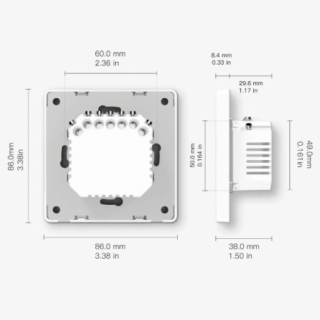 Выключатель (двухклавишный) Moes ZigBee Smart Switch серый модели SR-ZS