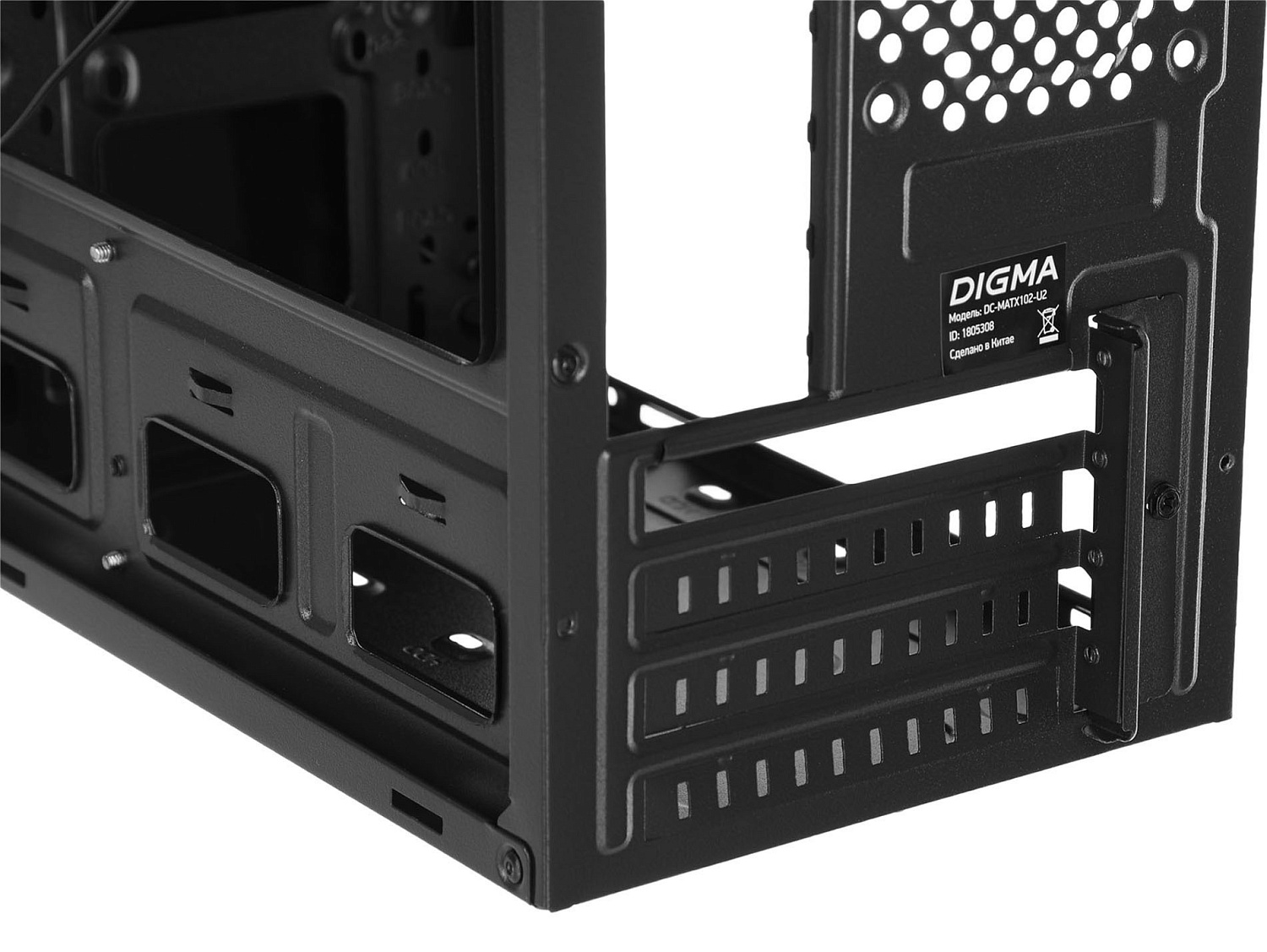 Корпус Digma DC-MATX102-U2 черный без БП mATX 1x80mm 2x120mm 2xUSB2.0 audio