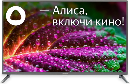 Телевизор LED Starwind 43" SW-LED43UG400 Яндекс.ТВ стальной 4K Ultra HD 60Hz DVB-T DVB-T2 DVB-C DVB-S DVB-S2 USB WiFi Smart TV