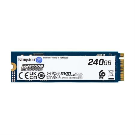 Твердотельный накопитель Kingston Enterprise SSD 240GB DC2000B M.2 2280 NVMe Gen4x4 R4500/W400MB/s  3D TLC MTBF 2М 260 000/18 000 IOPS 175,2TBW (Data Center) 3 years