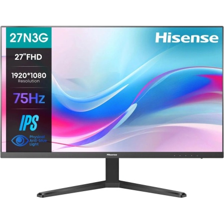 Монитор Bad Pack 27" Hisense 27N3G Black (IPS, 1920x1080, D-sub+HDMI, 5 ms, 178°/178°, 250 cd/m, 1000:1, 75Hz) bp