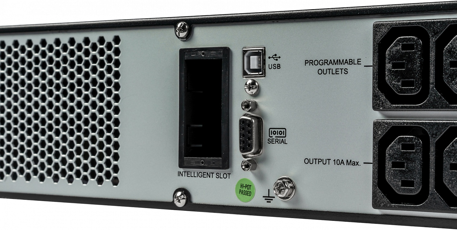 Источник бесперебойного питания Systeme Electric Smart-Save Online SRV, 1000VA/900W, On-Line, Rack 2U(Tower convertible), LCD, Out: 6xC13, SNMP Intelligent Slot, USB, RS-232