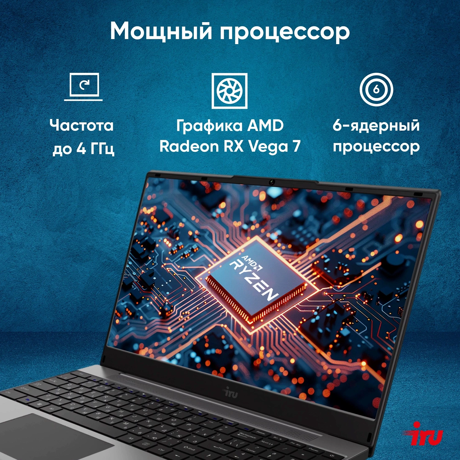Ноутбук IRU Tactio 15PHC Ryzen 5 5500U 16Gb SSD512Gb Intel Iris Xe graphics Vega 7 15.6" IPS FHD (1920x1080) Windows 11 Pro Professional Multi Language black WiFi BT Cam (2017337)