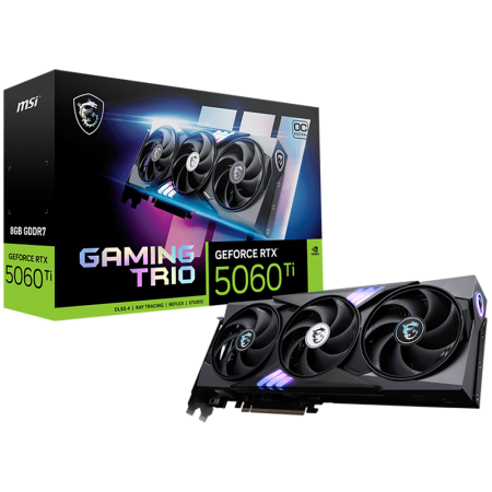 Видеокарта MSI RTX5060Ti GAMING TRIO OC 8GB GDDR7 128bit 3xDP HDMI 3FAN RTL