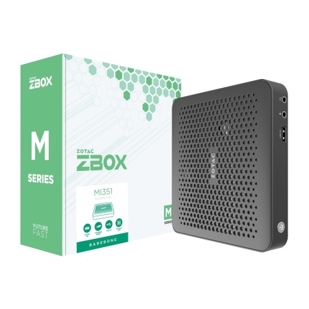 ZOTAC ZBOX MI351, Barebone, Intel N100, WIFI, BT, EU PLUG 1x DDR5-4800 SODIMM, M.2 SSD SLOT, 1x GLAN, DP/HDMI