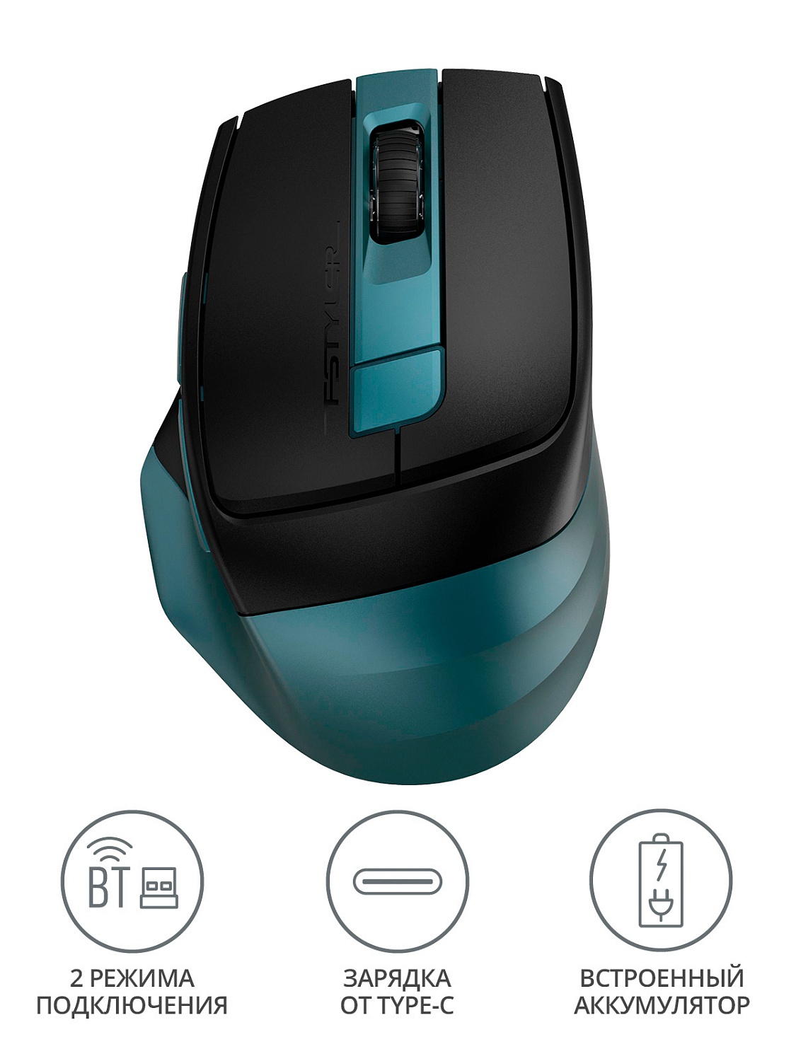 Мышь A4Tech Fstyler FB35C зеленый/черный оптическая (2000dpi) беспроводная BT/Radio USB (6but) Мышь A4Tech Fstyler FB35C зеленый/черный оптическая (2000dpi) беспроводная BT/Radio USB (6but)