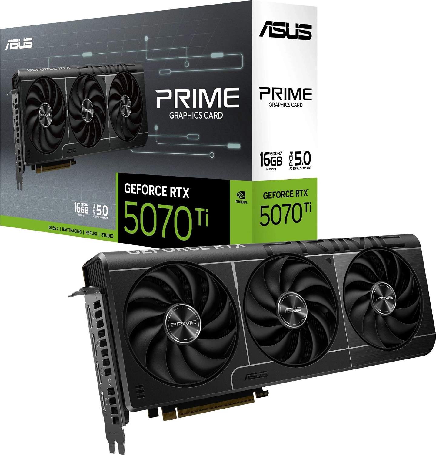 Видеокарта Asus PCI-E PRIME-RTX5070TI-16G NVIDIA GeForce RTX 5070TI 16Gb 256bit GDDR7 2640/23000 HDMIx2 DPx3 HDCP Ret