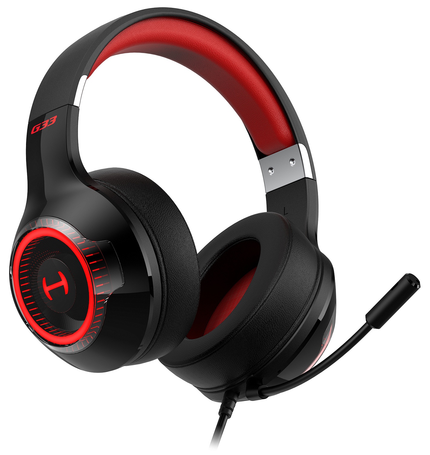 Наушники с микрофоном Edifier G33 черный/красный 2.5м мониторные USB оголовье