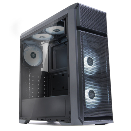 Корпус ZALMAN N5 OF, ATX, BLACK, WINDOW, 1x5.25", 2xCombo (3.5” or 2.5”), 4x2.5", 2xUSB2.0, 1xUSB3.0, FRONT 2x120mm WHITE LED, REAR 1x120mm WHITE LED (существенное повреждение коробки)