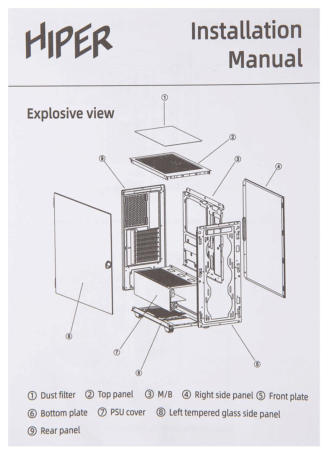 Корпус Hiper BH33 черный без БП ATX 3x120mm 2x140mm 1xUSB2.0 1xUSB3.0 audio bott PSU
