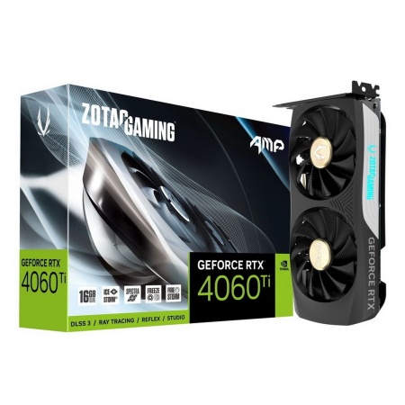 Видеокарта Zotac RTX4060Ti 16GB AMP GDDR6 128bit 3xDP HDMI 2FAN Medium Pack