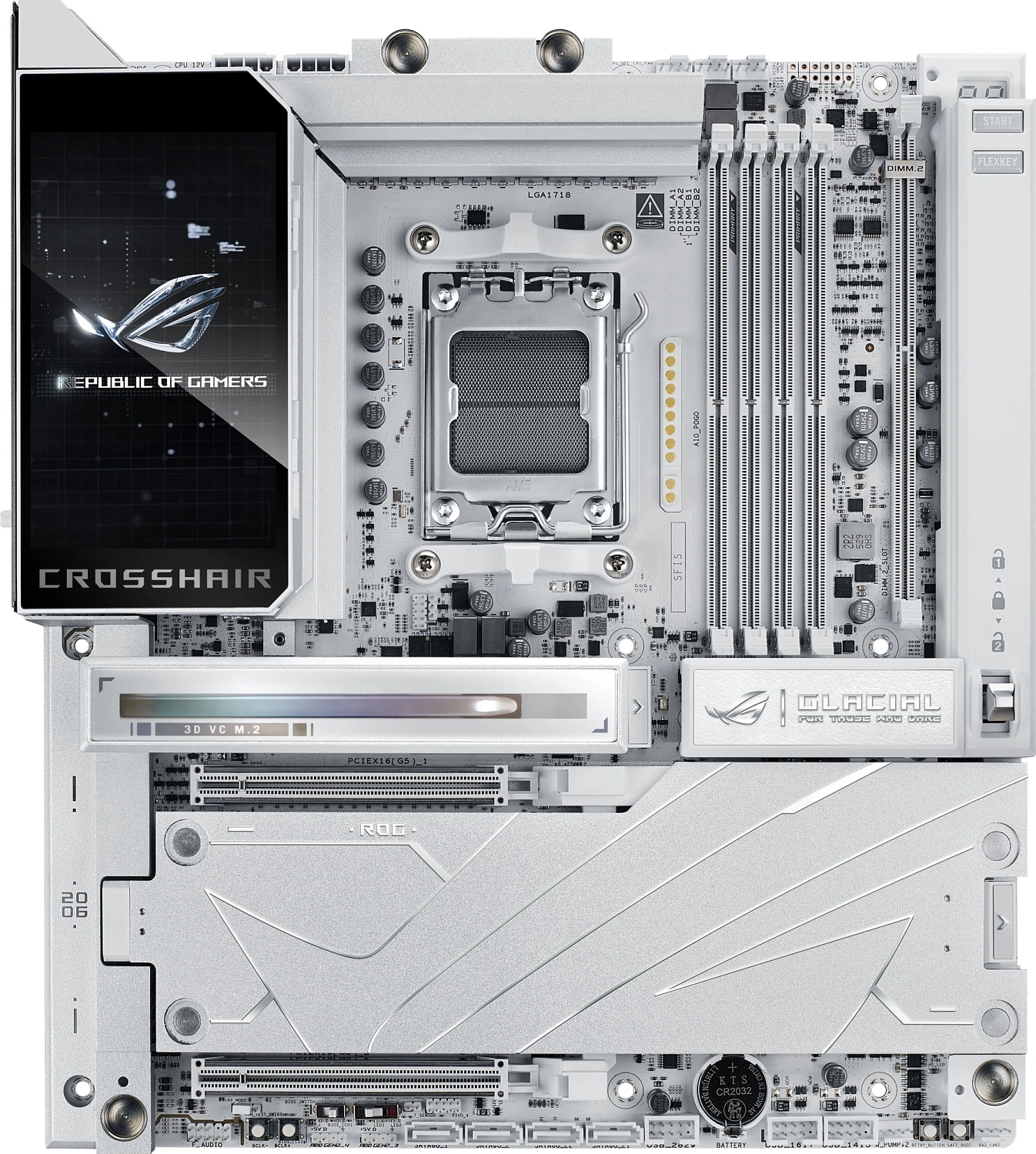 Материнская плата Asus ROG CROSSHAIR X870E GLACIAL Socket AM5 AMD X870E 4xDDR5 ATX AC`97 8ch(7.1) 2x10Gg RAID