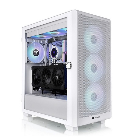 Корпус Thermaltake S250 TG ARGB Mid Tower Chassis (CA-1Y6-00M1WN-00) Snow White/Win1 SPCC/Tempered Glass* 1/CT120 ARGB White Fan*4/Brown Box