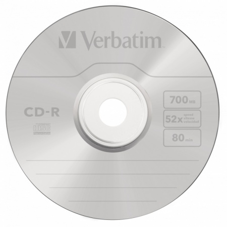 Диск CD-R Verbatim 700Mb 52x Jewel case (10шт) (43327)