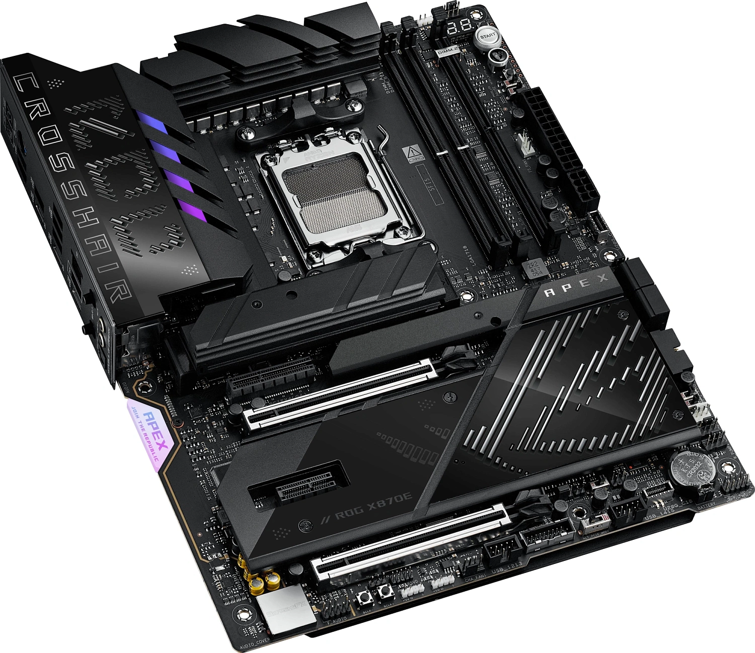 Материнская плата ASUS ROG CROSSHAIR X870E APEX, AM5, X870E, 4*DDR5, 4*SATA, 5*M.2,  8*USB 3.2, 2*Type-C, 2*USB4, 6*PCIx16, 1xPCIe 4, 1xPCIe, ATX; 90MB1KR0-M0EAY0