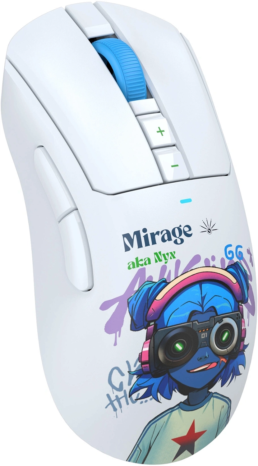 Мышь A4Tech Bloody R73 Pro белый/рисунок оптическая 26000dpi беспров. USB-C 7but (R73 PRO NYX MIRAGE) Мышь A4Tech Bloody R73 Pro белый/рисунок оптическая 26000dpi беспров. USB-C 7but (R73 PRO NYX MIRAGE)