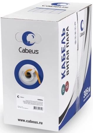 Кабель информационный Cabeus UTP-4P-Cat.6-SOLID-LSZH кат.6 U/UTP 4 пары LSZH внутренний 305м оранжевый