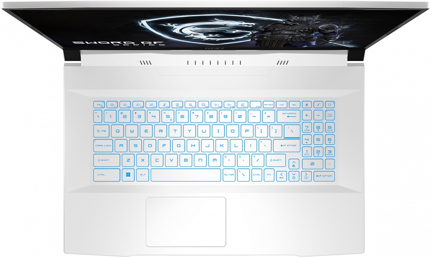 Ноутбук MSI Sword 17 A12UCR-823XRU Core i5 12450H 16Gb SSD512Gb NVIDIA GeForce RTX 3050 4Gb 17.3" IPS FHD (1920x1080) Free DOS white WiFi BT Cam (9S7-17L522-823)