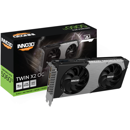 Видеокарта INNO3D RTX5060Ti TWIN X2 ОС 16GB GDDR7 128bit 3xDP HDMI 2FAN RTL