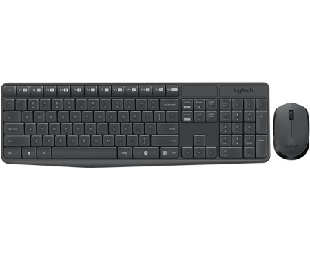 Клавиатура+мышь Logitech Wireless Desktop MK235, (Keybord&mouse),  USB, Black, [920-007948] (существенное повреждение коробки)