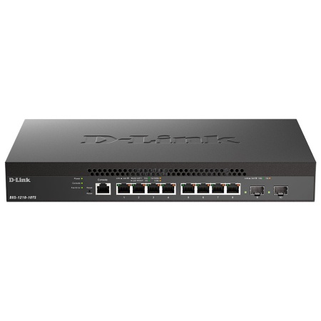 Коммутатор D-Link PROJ Smart L2+ Switch 8x10GBase-T, 2x10GBase-X SFP+, CLI, RJ45 Console