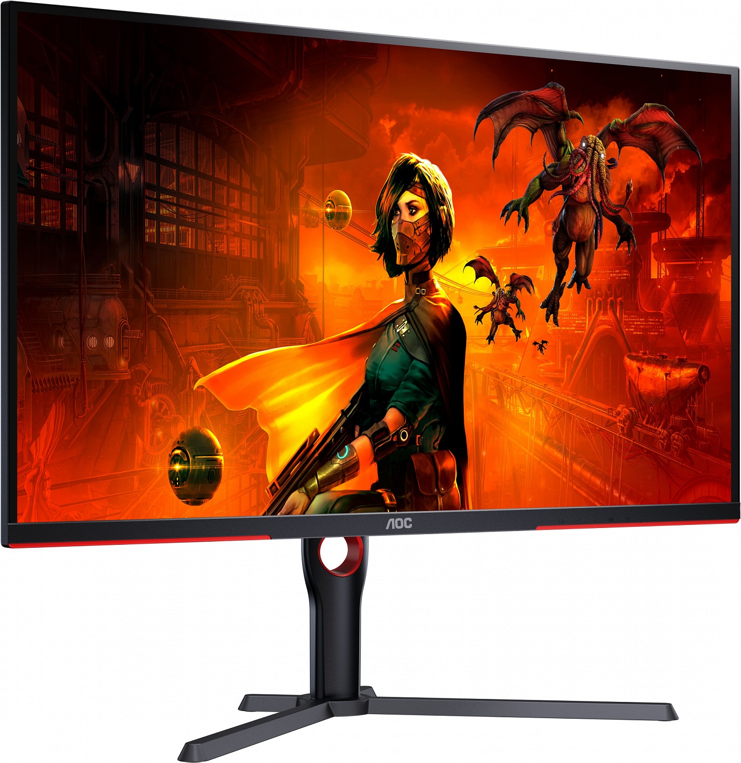 Монитор AOC 31.5" Gaming U32G3X черный/красный IPS LED 1ms 16:9 HDMI M/M матовая HAS Piv 1000:1 400cd 178гр/178гр 3840x2160 144Hz DP 4K 7.79кг