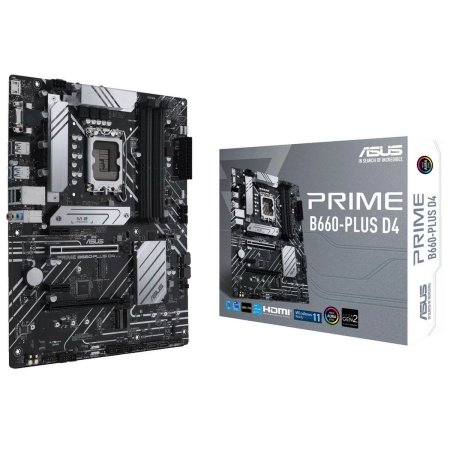 Материнская плата ASUS PRIME B660-PLUS D4 LGA 1700 ATX 4xDDR4 2xPCIEx16 2xPCIEx1 USB-C DP HDMI VGA 2.5GLAN