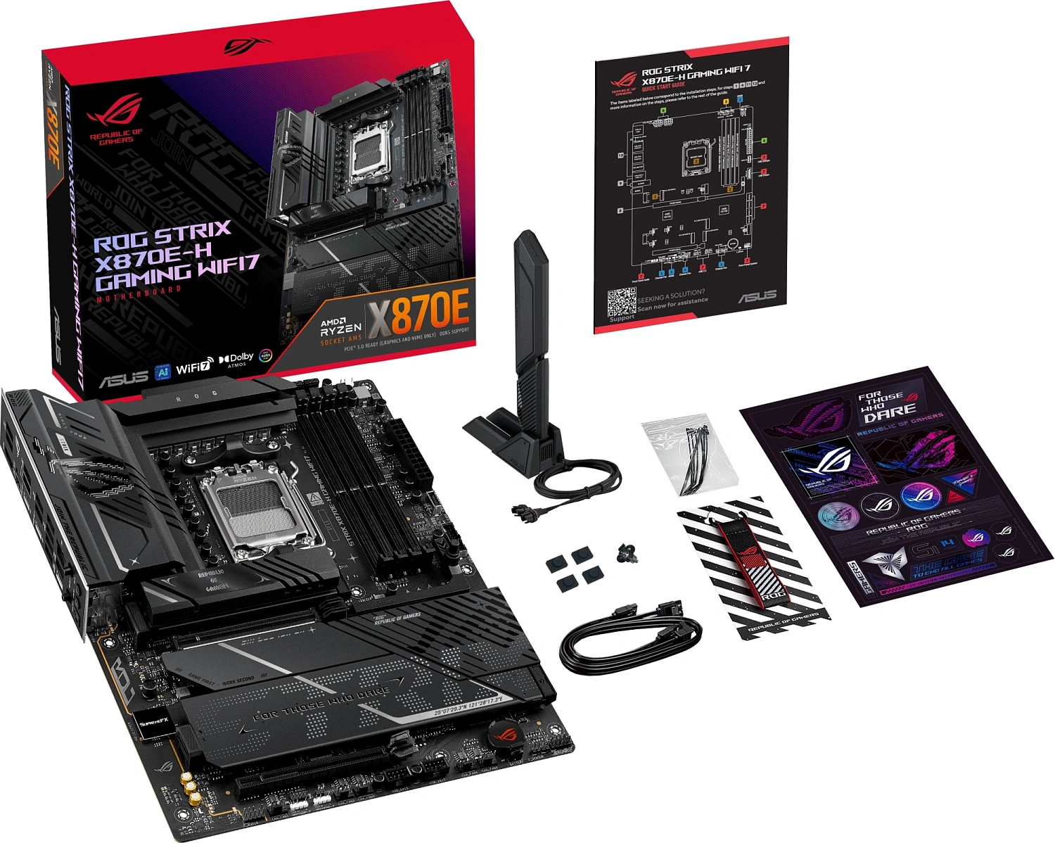 Материнская плата Asus ROG STRIX X870E-H GAMING WIFI7 SocketAM5 AMD X870E 4xDDR5 ATX AC`97 8ch(7.1) 5Gigabit RAID+HDMI