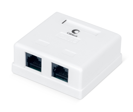 Розетка компьютерная rj-45(8p8c), категория 6, двойная Cabeus WS-8P8C-Cat.6-2 Розетка компьютерная RJ-45(8P8C), категория 6, двойная, внешняя, Dual IDC