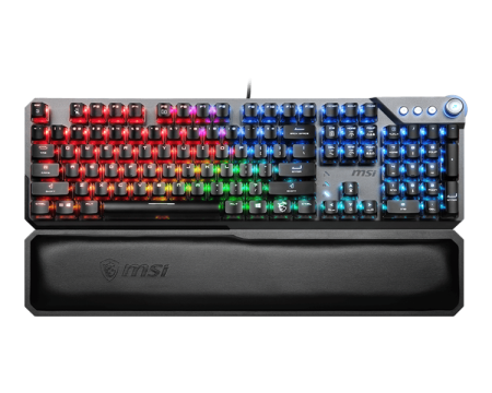клавиатура проводная Gaming Keyboard MSI VIGOR GK71 SONIC, Wired, Mechnical, with Multimedia functions, Light & Fast Red MSI Sonic Switch, incl. Wrist Rest, RGB, Black (проблемы с подсветкой.)