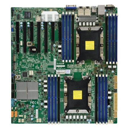 Материнская плата Supermicro Motherboard 2xCPU X11DPH-I 2nd Gen Xeon Scalable 205W/16xDIMM/10xSATA3/C612 RAID0/1/5/10/2x1GbE/3xPCIex16,4xPCIex8/2xM.2/12" x 13"(Bulk)