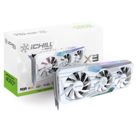 RTX4060Ti 8GB ICHILL X3 WHITE GDDR6 128-bit DPx3 HDMI 3FAN RTL