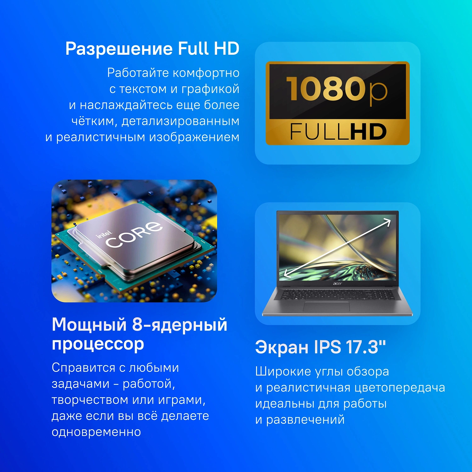 Ноутбук Acer Aspire 3 A317-55P-35S2 N305 16Gb SSD512Gb Intel UHD Graphics 17.3" IPS FHD (1920x1080) noOS silver WiFi BT Cam (NX.KDKCD.00C)