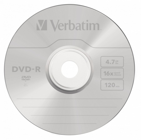 Диск DVD-R Verbatim 4.7Gb 16x Cake Box (10шт) (43523)