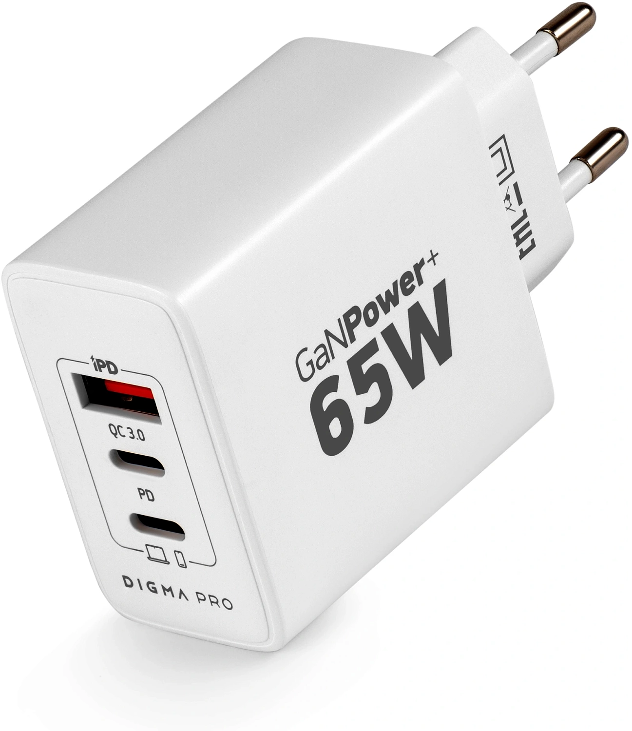 Сетевое зар./устр. Digma Pro DPW6B 65W 3.25A (PD+QC) 2хUSB-C/USB-A универсальное белый (DPW6B5GX12WH)