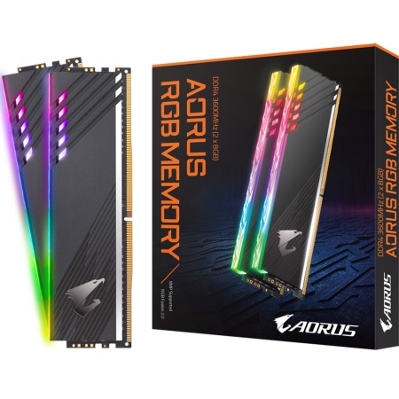 16GB Gigabyte DDR4 3733 DIMM Aorus RGB Gray Gaming Memory GP-ARS16G37D Non-ECC, CL18, 1.4V, XMP GP-ARS16G37D 2.0, 2x8GB, With Demo Kit, RTL {20} (819750)