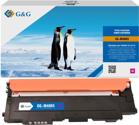 Картридж лазерный G&G GG-M406S пурпурный (1000стр.) для Samsung CLP-360/365/CLX-3300/3305