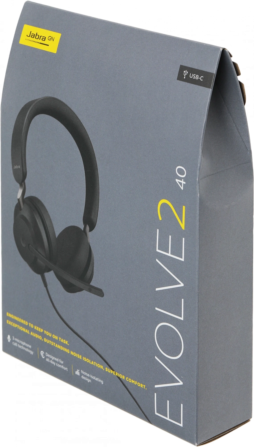 Наушники с микрофоном Jabra Evolve2 40 SE черный 1.5м накладные оголовье (24189-999-899)