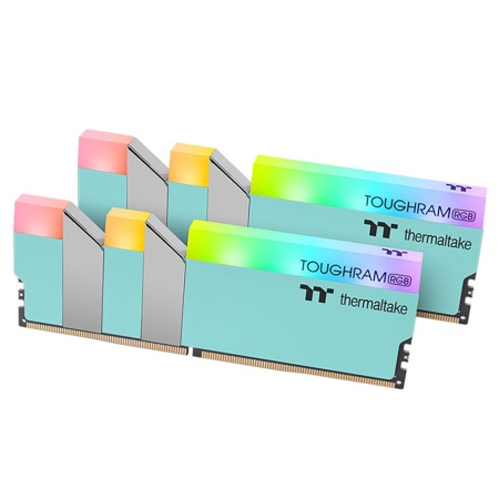 16GB Thermaltake DDR4 3600 DIMM TOUGHRAM RGB Turquoise Gaming Memory RG27D408GX2-3600C18A Non-ECC, RG27D408GX2-3600C18A CL18, 1.35V, Heat Shield, XMP 2.0, Kit (2x8GB), RTL (528818)