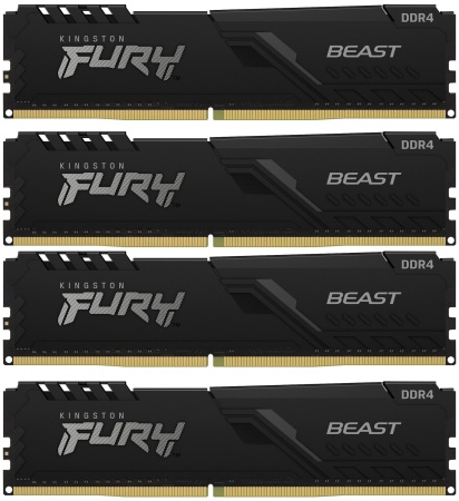 16GB Kingston DDR4 2666 DIMM FURY Beast Black Gaming Memory KF426C16BBK4/16 Non-ECC, CL16, 1.2V, KF426C16BBK4/16 512x8 Кит 4х4 , RTL